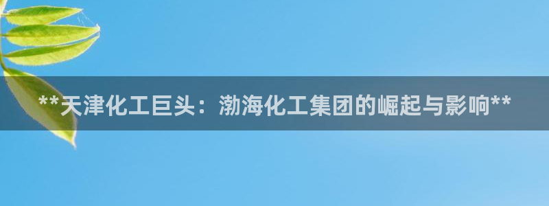 球盟会官方客服：**天津化工巨头：渤海化工集团的崛起与影响*